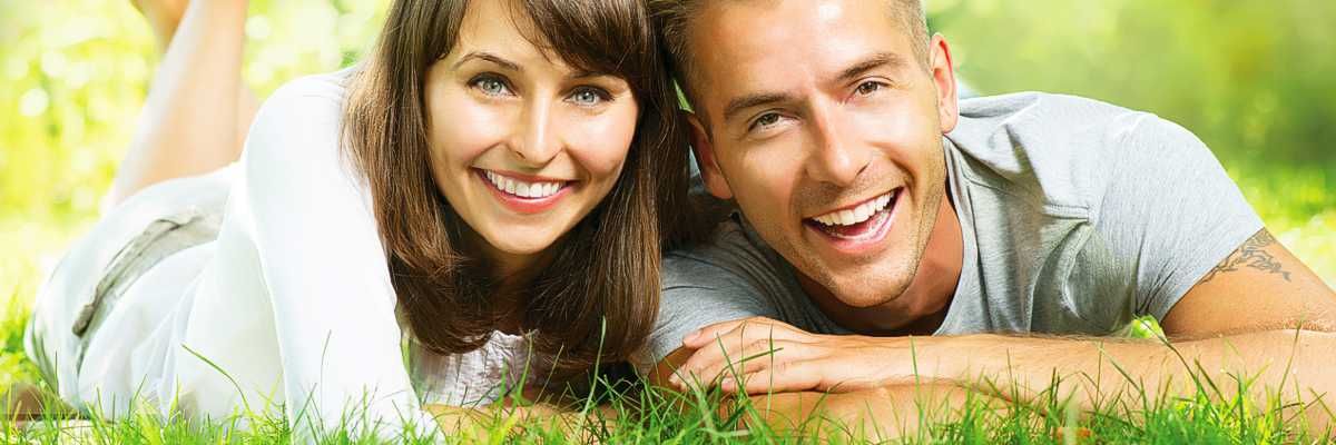 Couple smiling